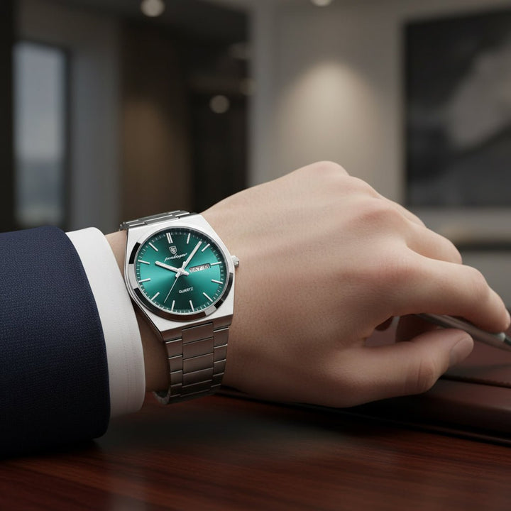 Reloj Poedagar ORIGINAL Dial Verde Marine Brazalete de Eslabones - Diseño Luxury 40mm elegante en Perú