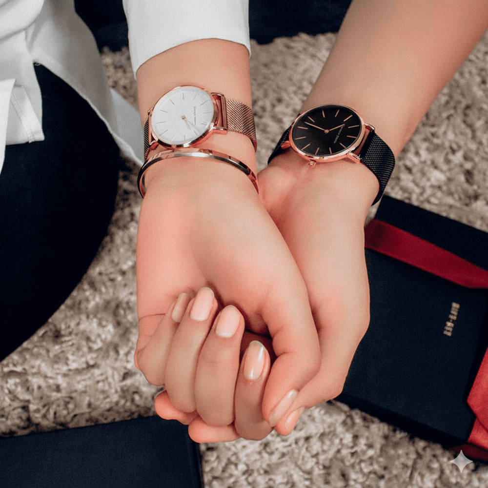 Relojes de Pareja Hannah Martin Melrose/Black (Exclusivo) elegante para pareja en Perú