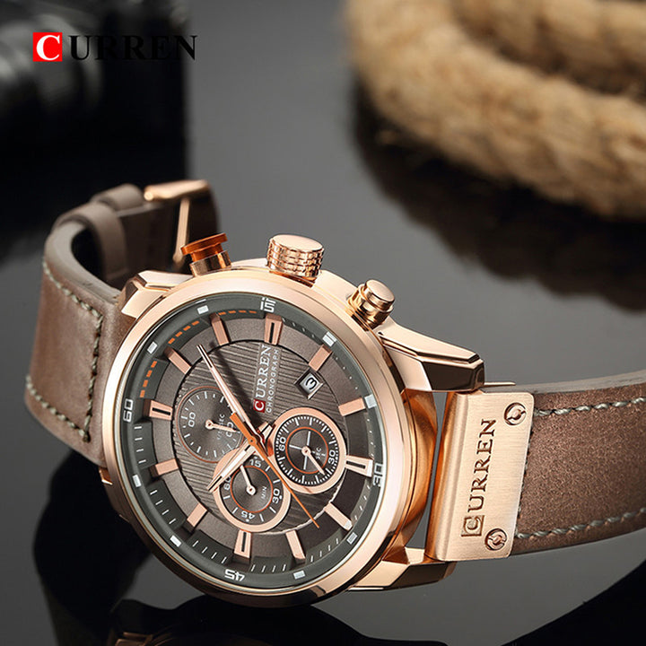 RELOJ CURREN 9291 BROWN CLÁSICO CUERO - JHERR JEWELRY