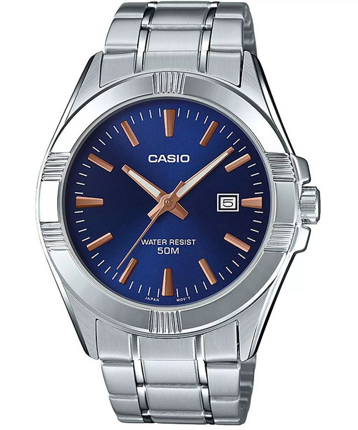 Reloj Casio MTP-1308D-2AVEF — Esfera Azul, Correa de Acero y Resistencia 50m