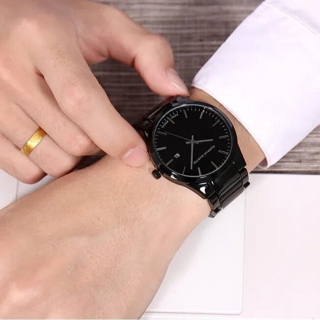 Reloj Hannah Martin Black Silver Elegante - JHERR JEWELRY