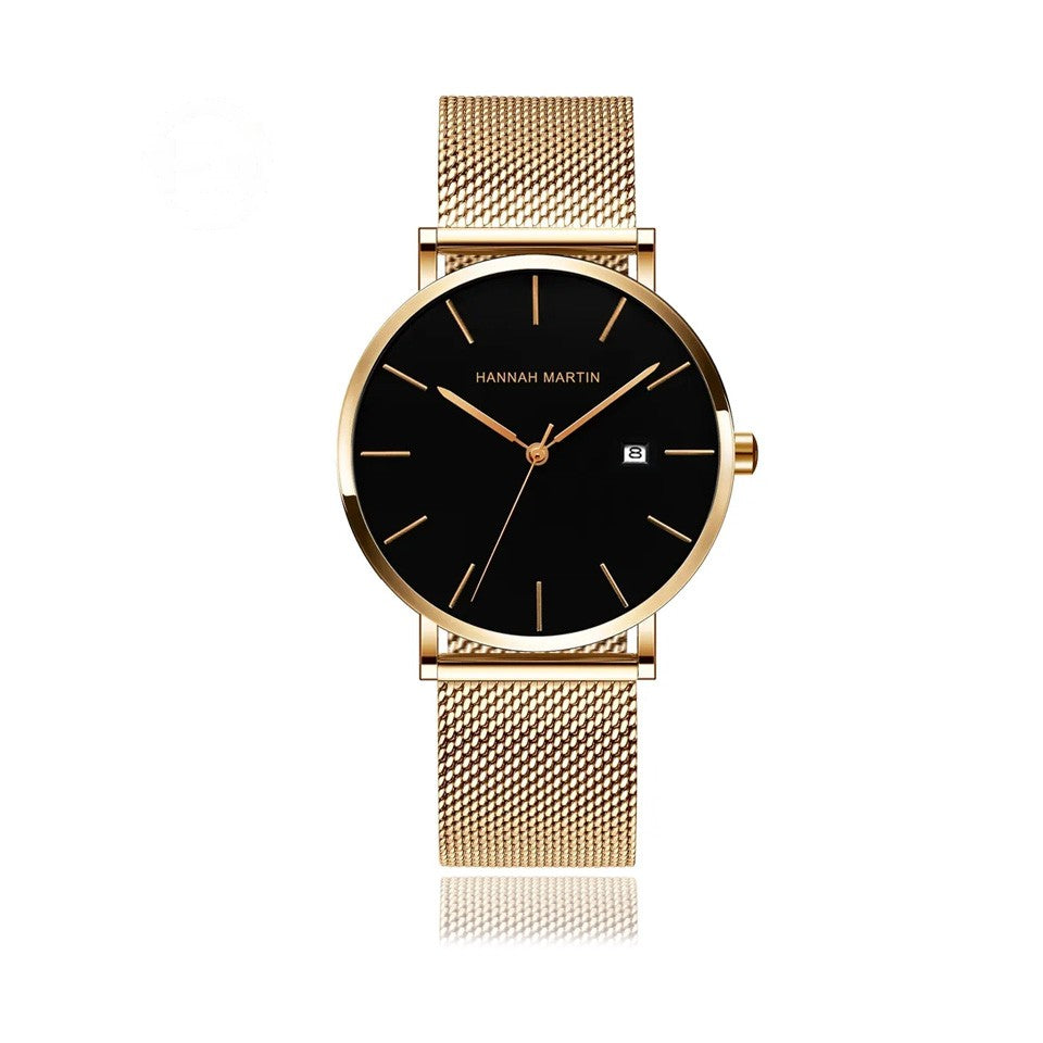 Reloj Hannah Martin Gold Black - JHERR JEWELRY