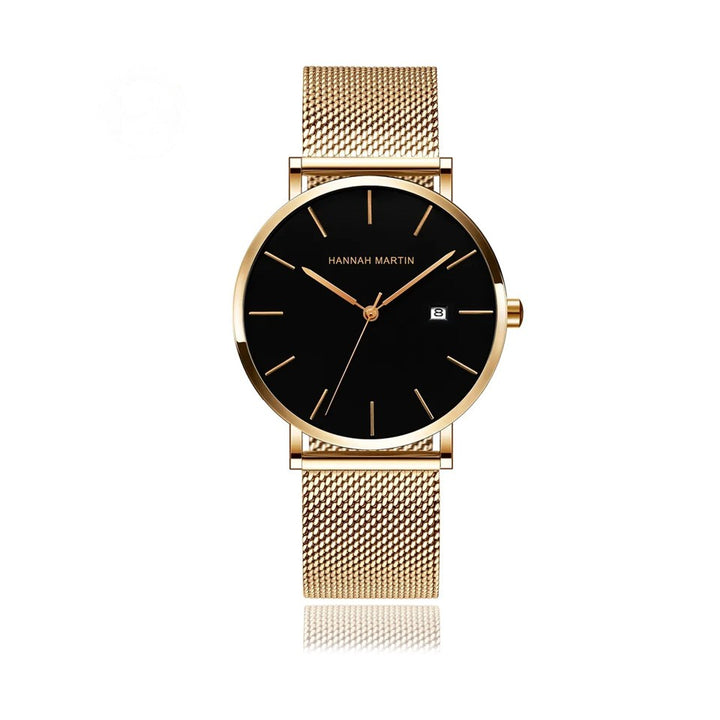 Reloj Hannah Martin Gold Black - JHERR JEWELRY