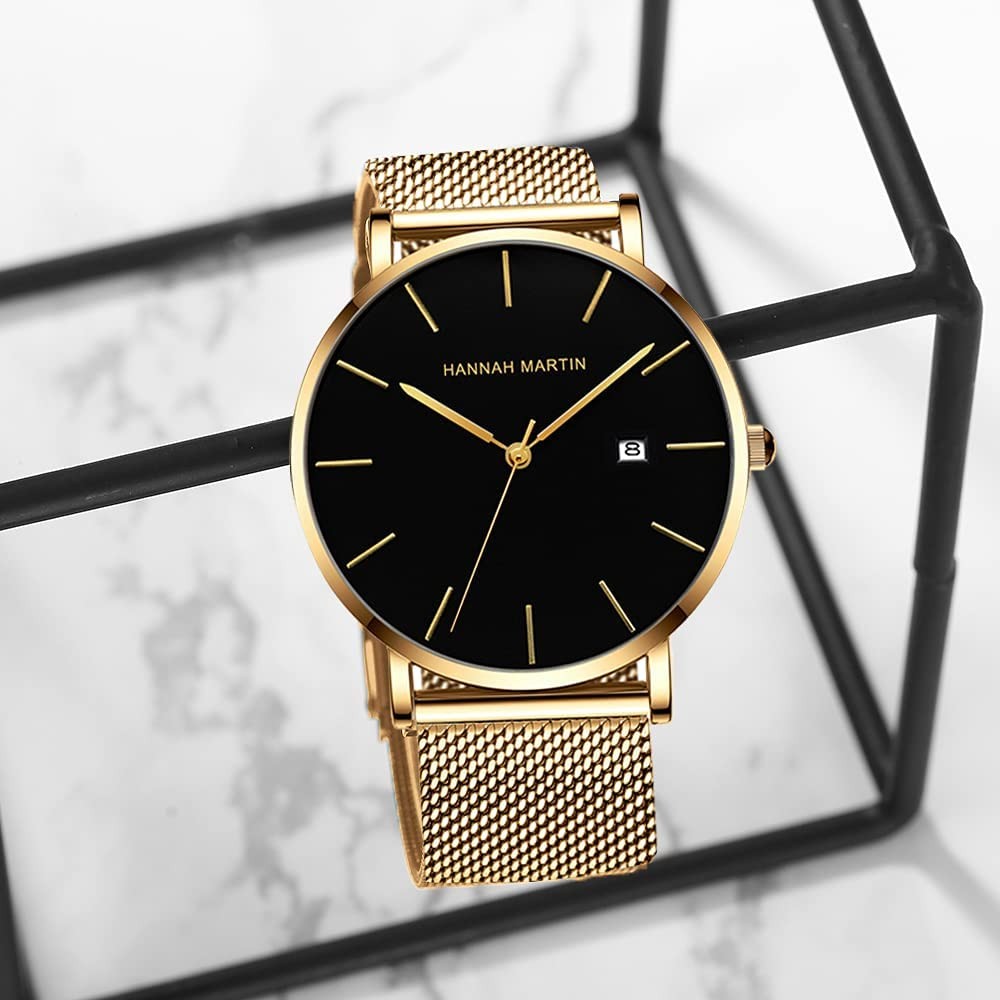 Reloj Hannah Martin Gold Black - JHERR JEWELRY