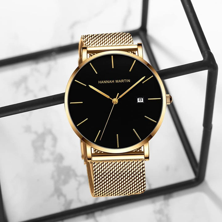 Reloj Hannah Martin Gold Black - JHERR JEWELRY