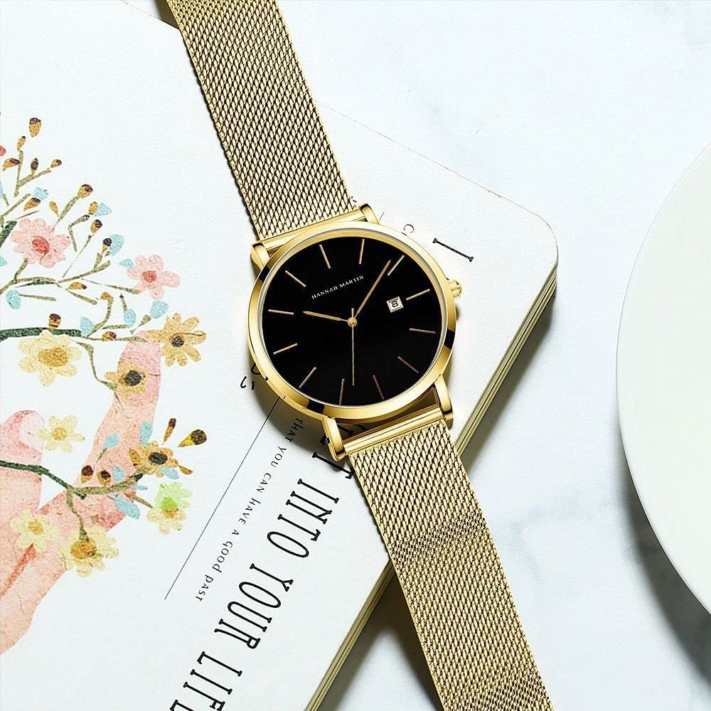 Reloj Hannah Martin Gold Black - JHERR JEWELRY