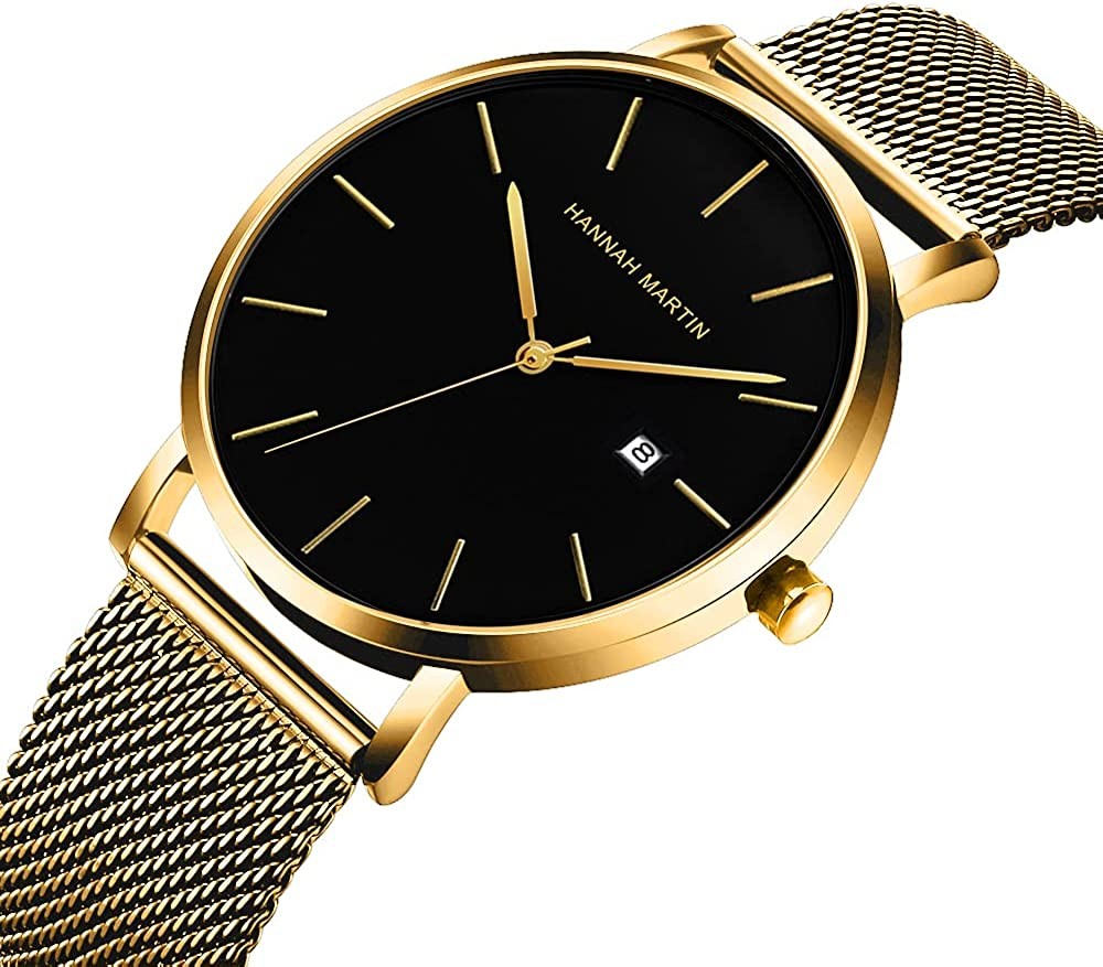 Reloj Hannah Martin Gold Black - JHERR JEWELRY