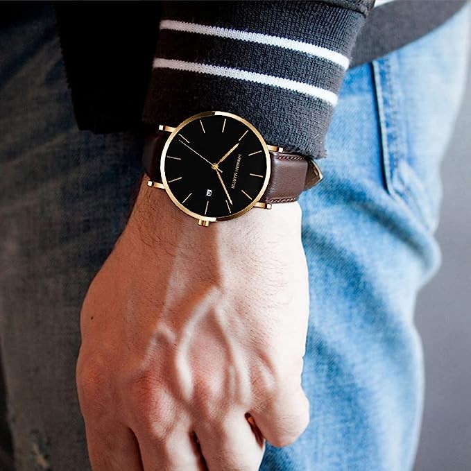 Reloj Hannah Martin Gold Coffe - JHERR JEWELRY
