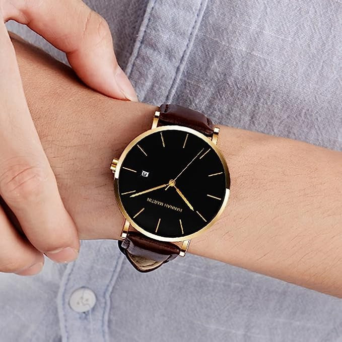 Reloj Hannah Martin Gold Coffe - JHERR JEWELRY