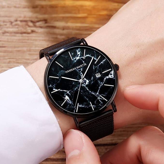 Reloj Hannah Martin Acero Negro Puro - JHERR JEWELRY