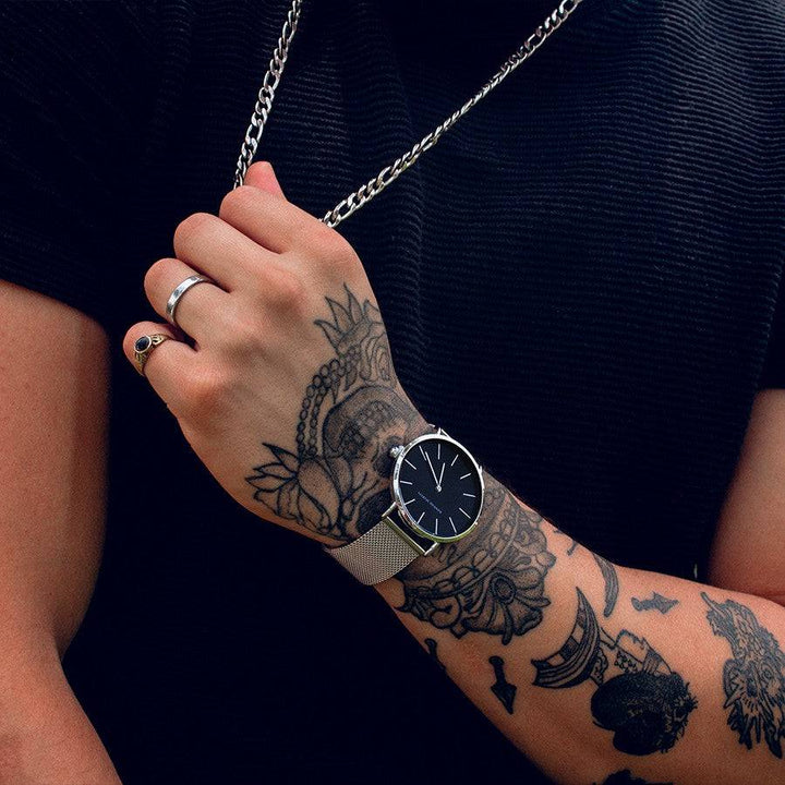 Reloj Hannah Martin Plateado Azul Capri - JHERR JEWELRY