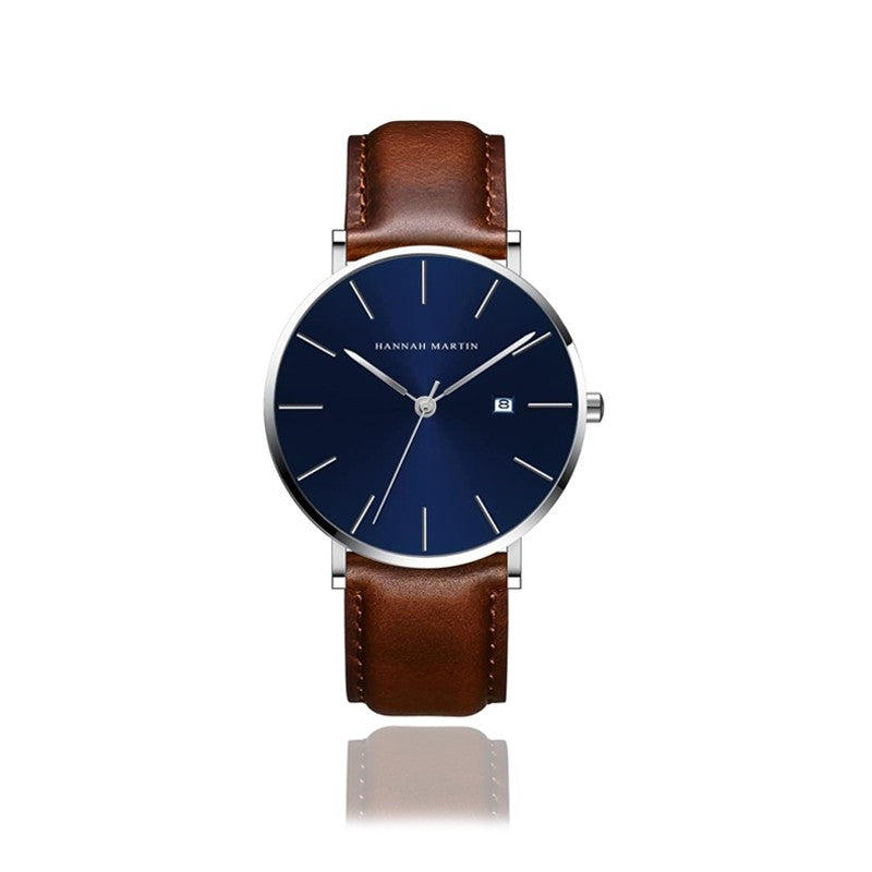 Reloj Hannah Martin Azul Cuero - JHERR JEWELRY
