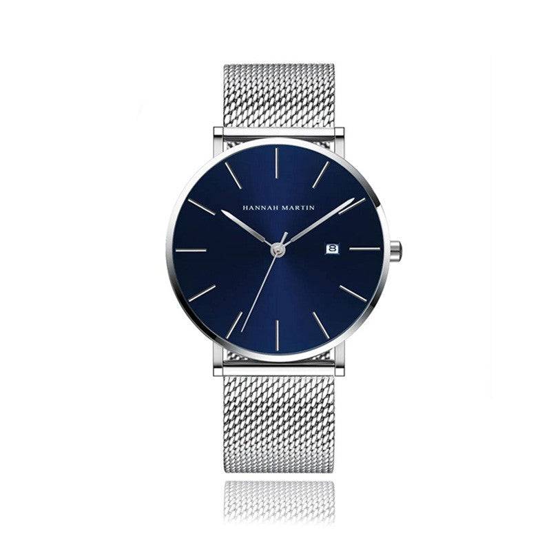 Reloj Hannah Martin Plateado Azul Capri - JHERR JEWELRY