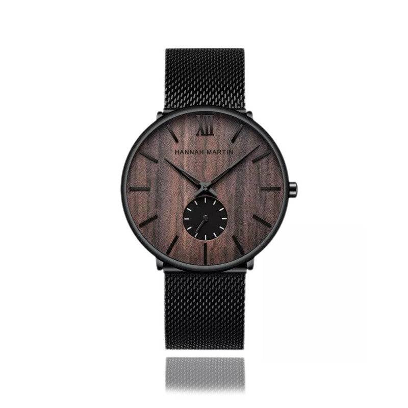 Reloj Hannah Martin Wooden Black - JHERR JEWELRY