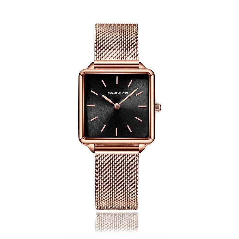 Reloj Hannah Martin Malibu Blackrose Mesh - JHERR JEWELRY