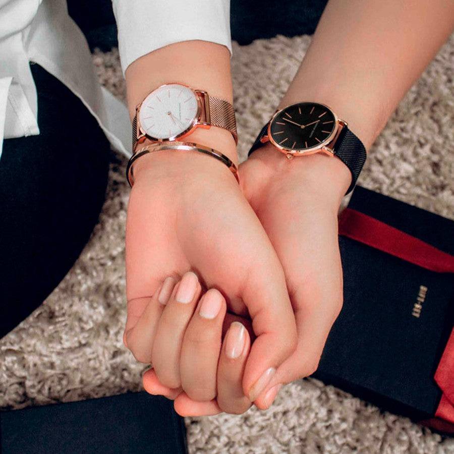 Relojes de Pareja Hannah Martin Melrose/Black (Exclusivo) - JHERR JEWELRY