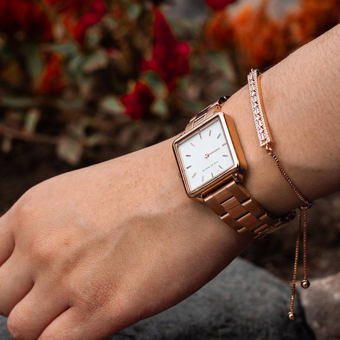 Box de Rosas – Reloj + Pulsera White - JHERR JEWELRY