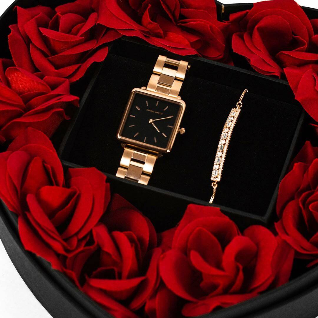 Box de Rosas – Reloj + Pulsera Black - JHERR JEWELRY
