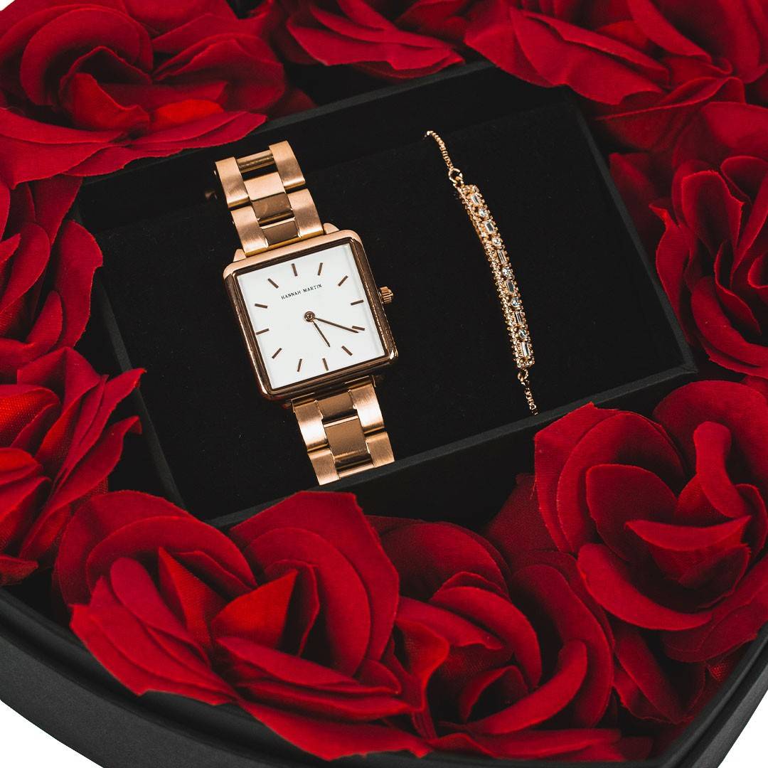 Box de Rosas – Reloj + Pulsera White - JHERR JEWELRY