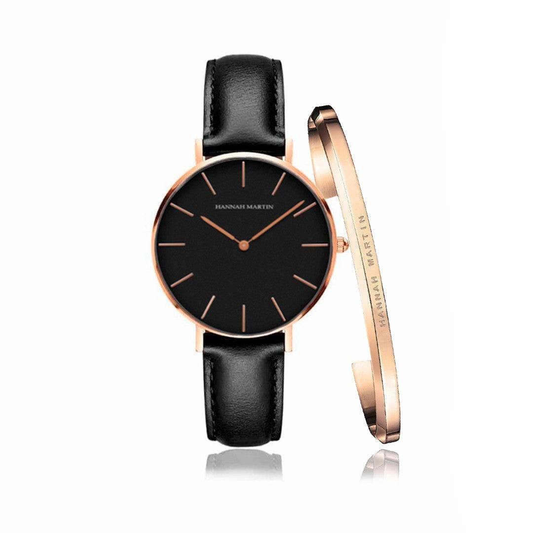 Reloj Hannah Martin Ashfield + Brazalete - JHERR JEWELRY