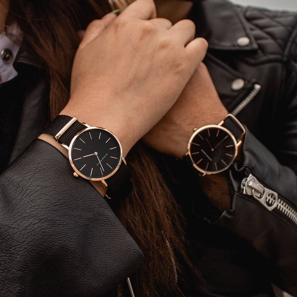 Relojes de Pareja Hannah Martin Blacktop - JHERR JEWELRY