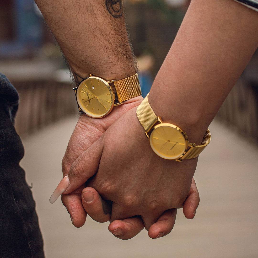 Relojes de Pareja Hannah Martin Dorado Gala - JHERR JEWELRY