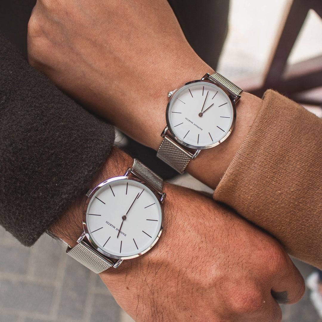 Relojes de Pareja Hannah Martin Sterling - JHERR JEWELRY