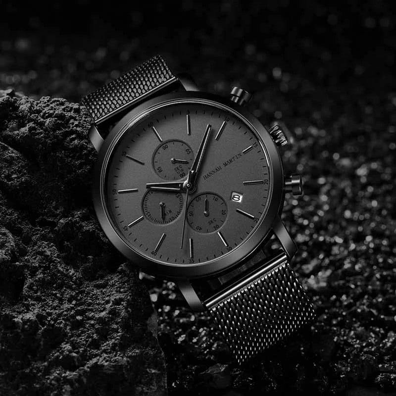 Reloj Hannah Martin Negro Python - JHERR JEWELRY