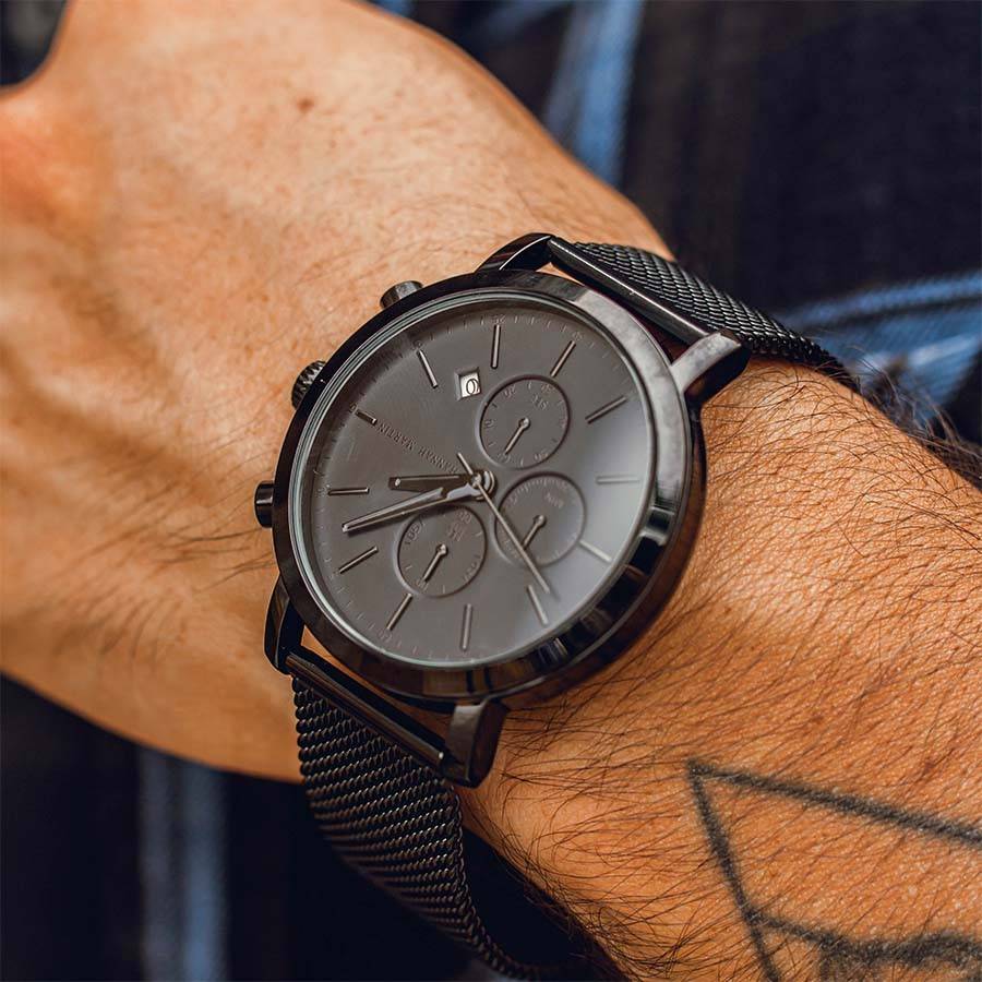 Reloj Hannah Martin Negro Python - JHERR JEWELRY