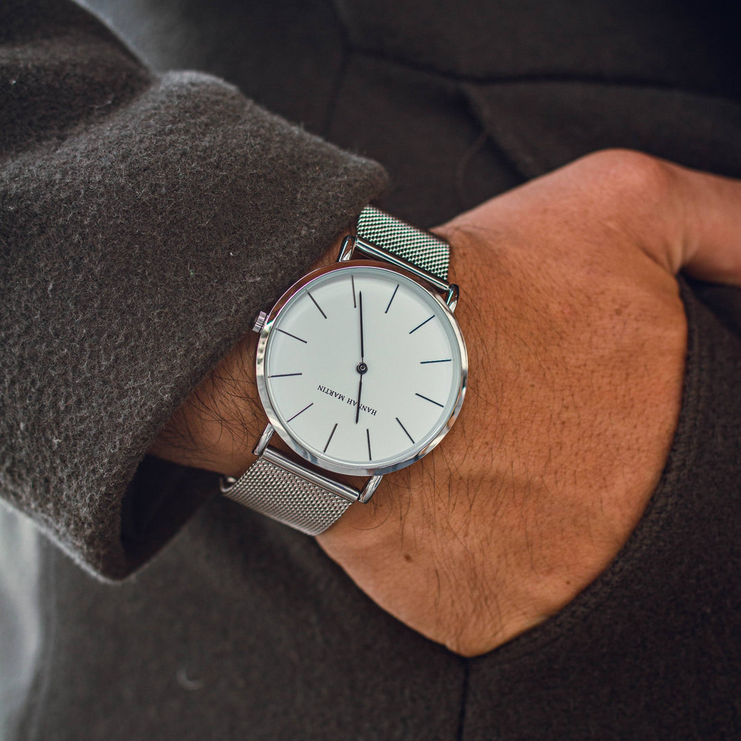 Reloj Hannah Martin Sterling Mesh - JHERR JEWELRY