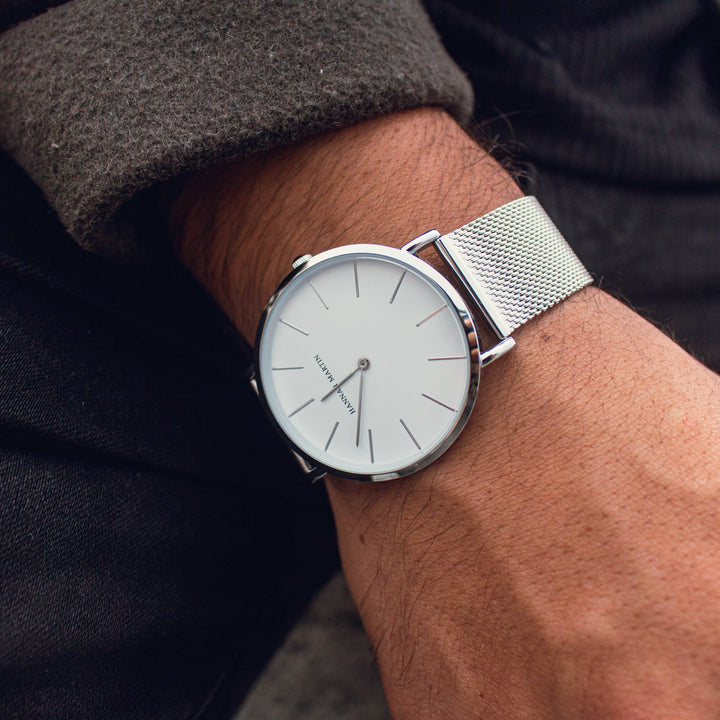 Reloj Hannah Martin Sterling Mesh - JHERR JEWELRY