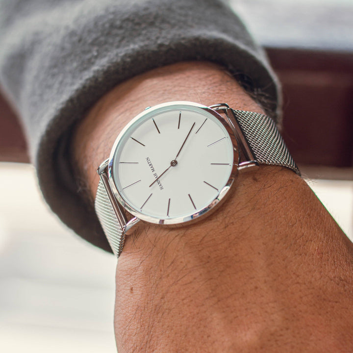 Reloj Hannah Martin Sterling Mesh - JHERR JEWELRY
