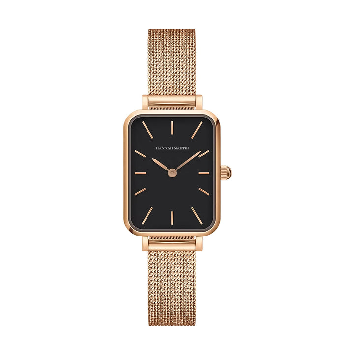 Reloj Hannah Martin Rose Gold Black - JHERR JEWELRY