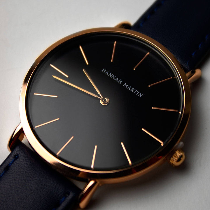 Reloj Hannah Martin Sapphire Black - JHERR JEWELRY