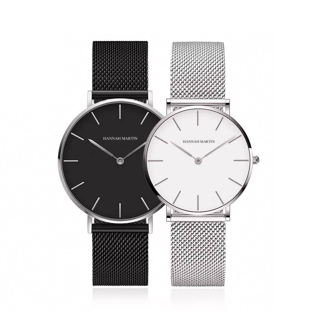Relojes de Pareja Hannah Martin Silver Moon - JHERR JEWELRY