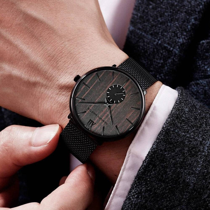 Reloj Hannah Martin Wooden Black - JHERR JEWELRY