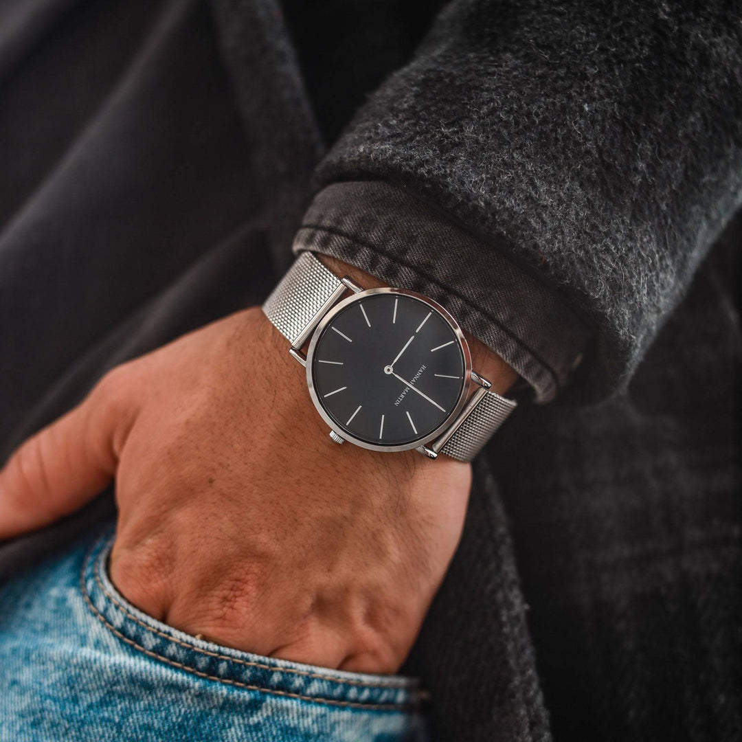 Reloj Hannah Martin Plateado Azul Capri - JHERR JEWELRY