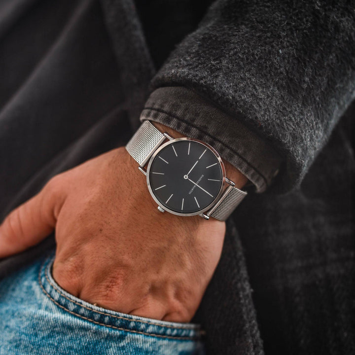 Reloj Hannah Martin Plateado Azul Capri - JHERR JEWELRY