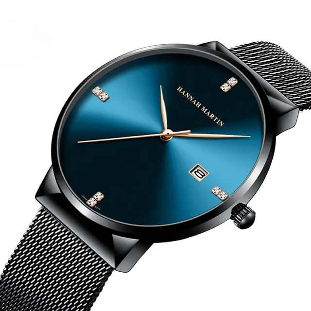 Reloj Hannah Martin con fechero fondo Azul Marino Hombre