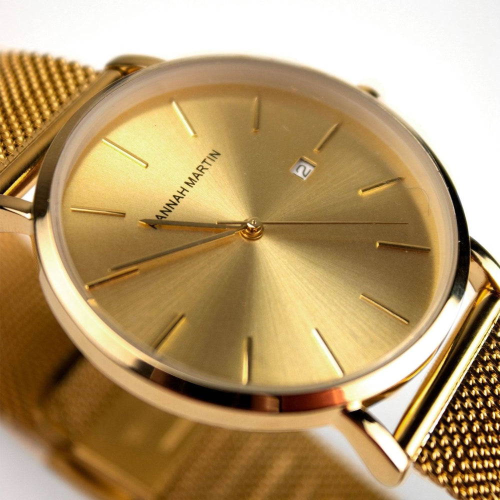 Reloj Hannah Martin Original Negro para Hombre - Malla Mesh 40mm con Fecha - Hannah Martin en Perú | Jherr Jewelry