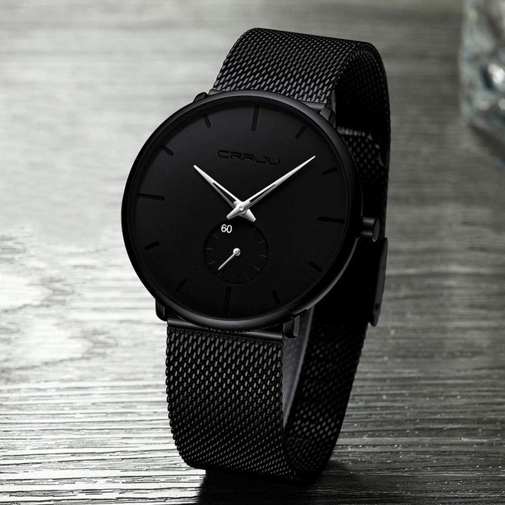 RELOJ CRRJU 2150 CUARZO NEGRO AZUL elegante para hombre en Perú