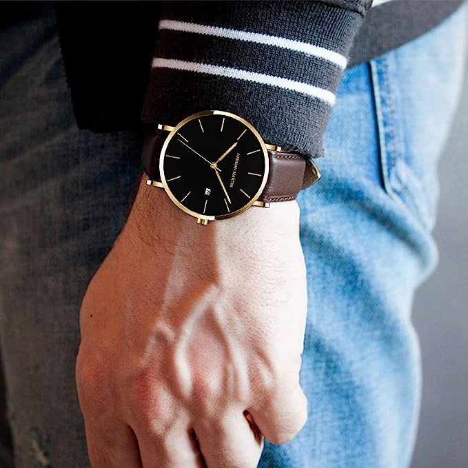 Reloj Hannah Martin Gold Coffe elegante para hombre en Perú
