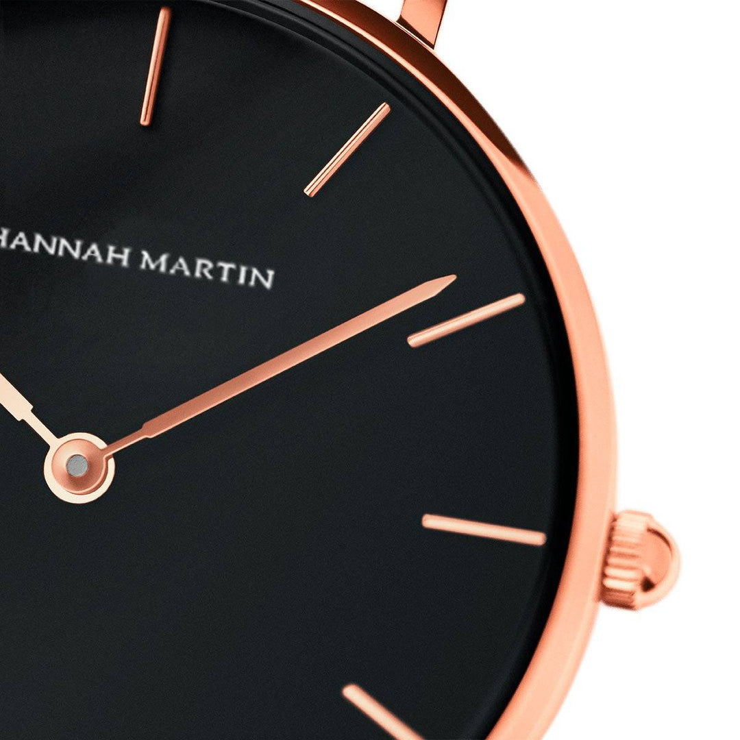 Reloj Hannah Martin - Oro Rosa Black Casual elegante para mujer en Perú
