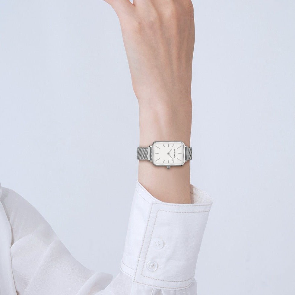 Reloj Hannah Martin Silver Quadro elegante para mujer en Perú